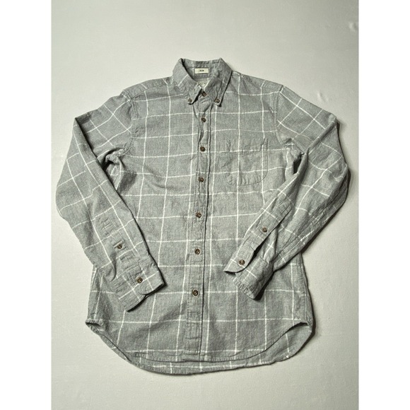 J.CREW Other - J.Crew Slim Brushed Twill Gray Windowpane Plaid Button Shirt Men's S